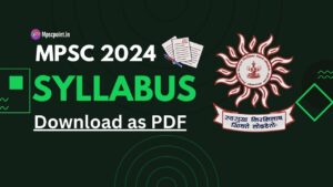 Mpsc Syllabus 2024 Pdf