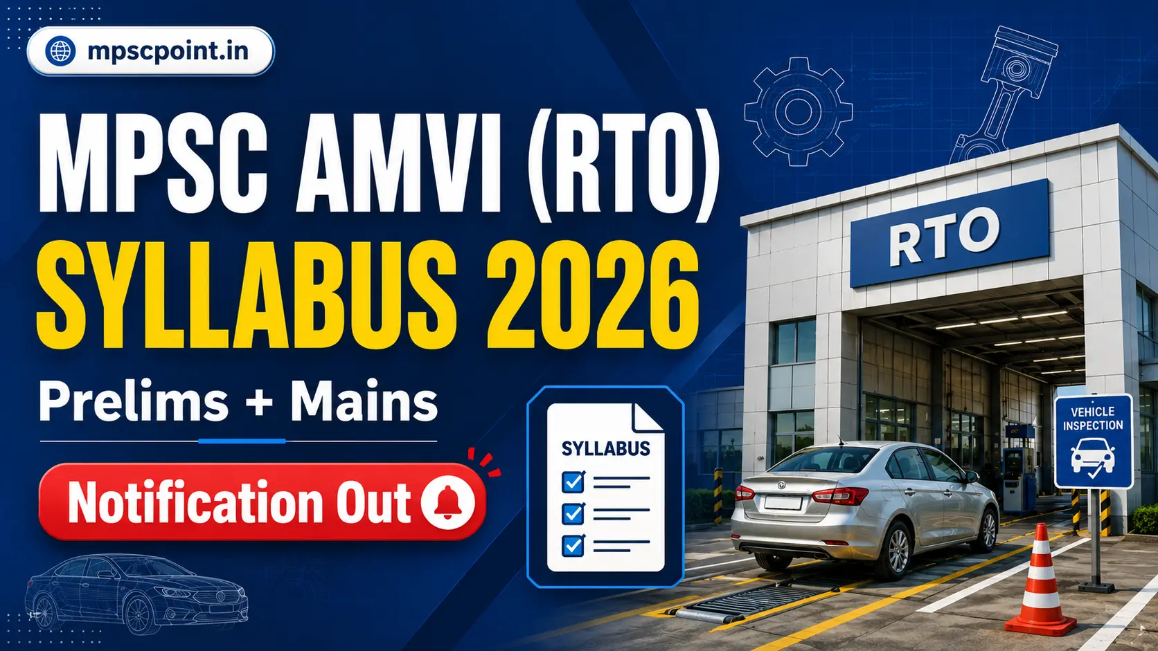 MPSC AMVI RTO prelim and main syllabus 2026